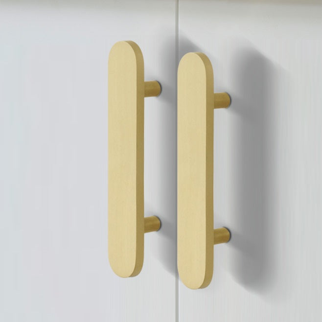 Brushed Brass Drawer Pulls Gold Square Handles for Kitchen