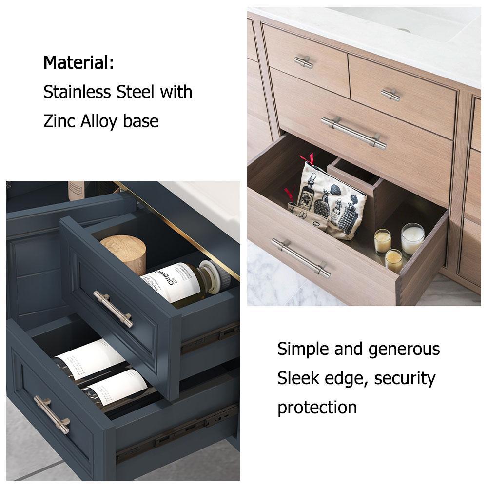 10 Pack Modern Dresser Drawer Handles Brushed Nicekel Silver Cabinet Handles(LST16BSS) -Homdiy
