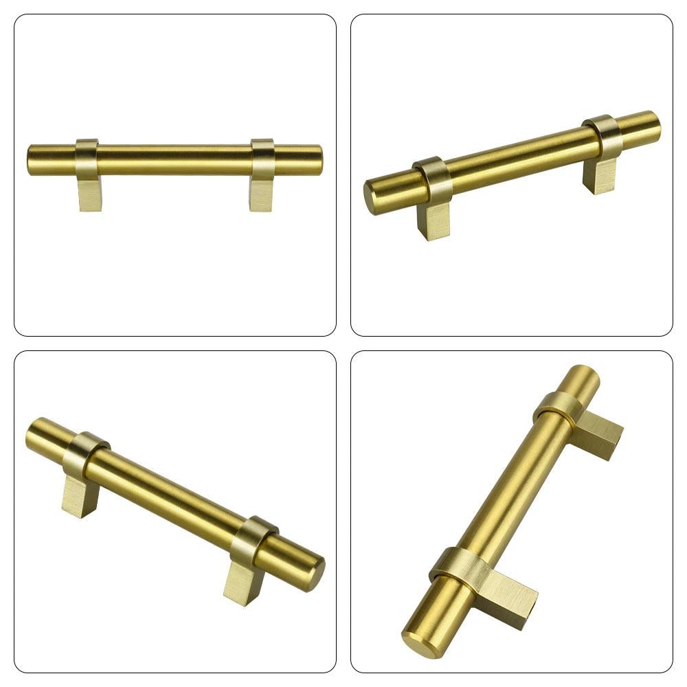 1 Pack Brushed Gold Cabinet Pulls Brushed Brass Drawer Pulls (LST16GD) -Homdiy