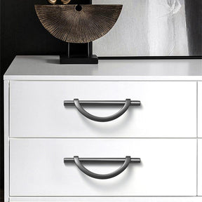 Zinc Alloy Matte Black Cabinet Handle Semicircle Dresser Knobs -Homdiy