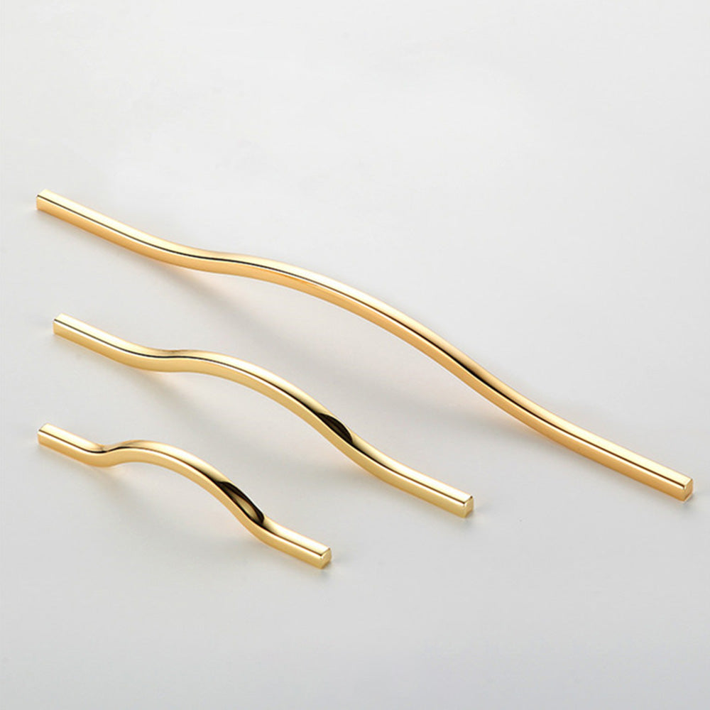 Modern Gold Black Curve Handles Cabinet Pulls -Homdiy