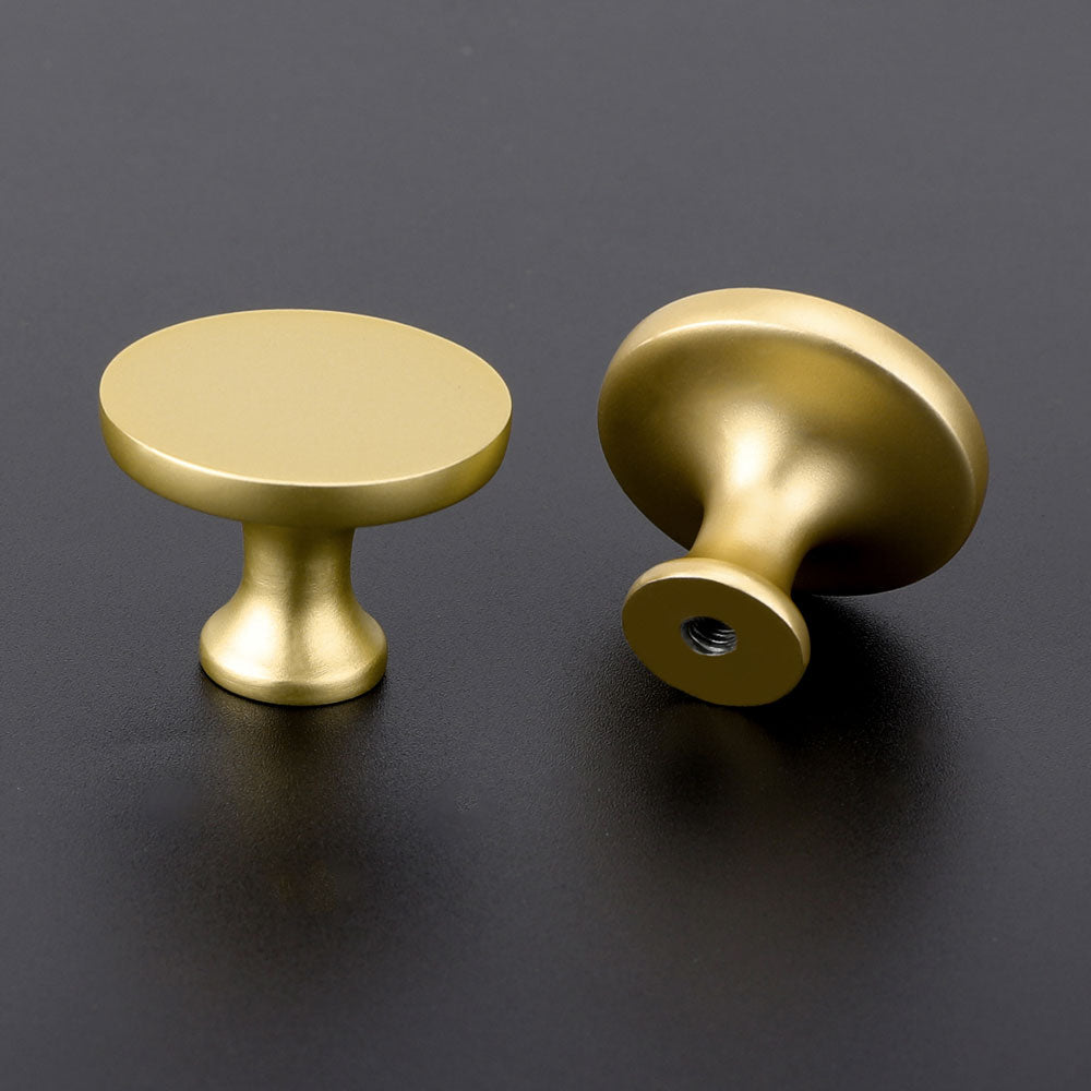 10 Pack Gold Round Kitchen Cabinet Knobs Solid Zinc Alloy Cupboard Door Knobs(LS9189BB) -Homdiy
