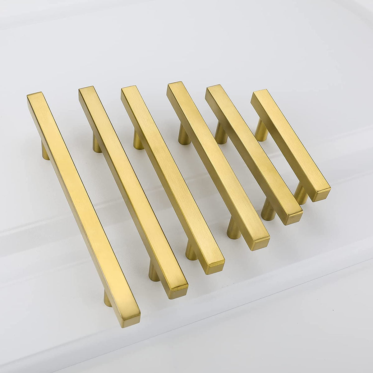 Brass Gold Square Bar Cabinet Drawer Pulls and Knobs -Homdiy