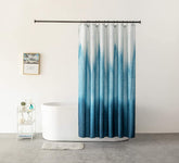 Blue Bathroom Fabric Shower Curtain With Rust-Free Metal Grommets -Homdiy