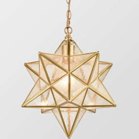 Art Deco Star Shape Glass Island Pedant Light -Homdiy