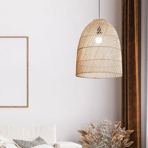 Modern Boho Rattan Pendant Light Weaving Hanging Light Fixture -Homdiy