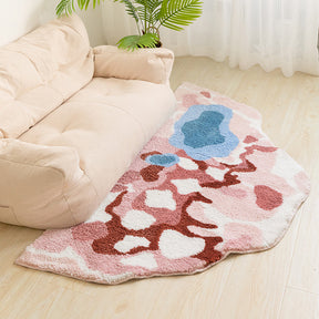 Tufted Snowberg Bedroom Rug Fluffy Scenery Bedside Carpet -Homdiy