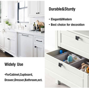 30 Pack Modern Kitchen Cabinet Knobs Square Black Cabinet Handles For Kitchen(LS9111BK) -Homdiy