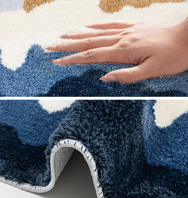Tufted Snowberg Bedroom Rug Fluffy Scenery Bedside Carpet -Homdiy