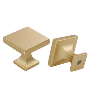 6 Pack Brass Gold Square Dresser Drawer Knob 1.1 inch Width(LS6785BB) -Homdiy