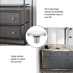 10 Pack Modern Round Cabinet Knobs Zinc Alloy Drawer Knobs For Kitchen Cabinets(LS4008SNB) -Homdiy