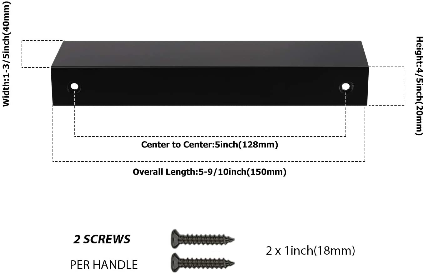 15 Pack Black Cabinet Pulls Dresser Handles for Kitchen (LS7030BK) -Homdiy