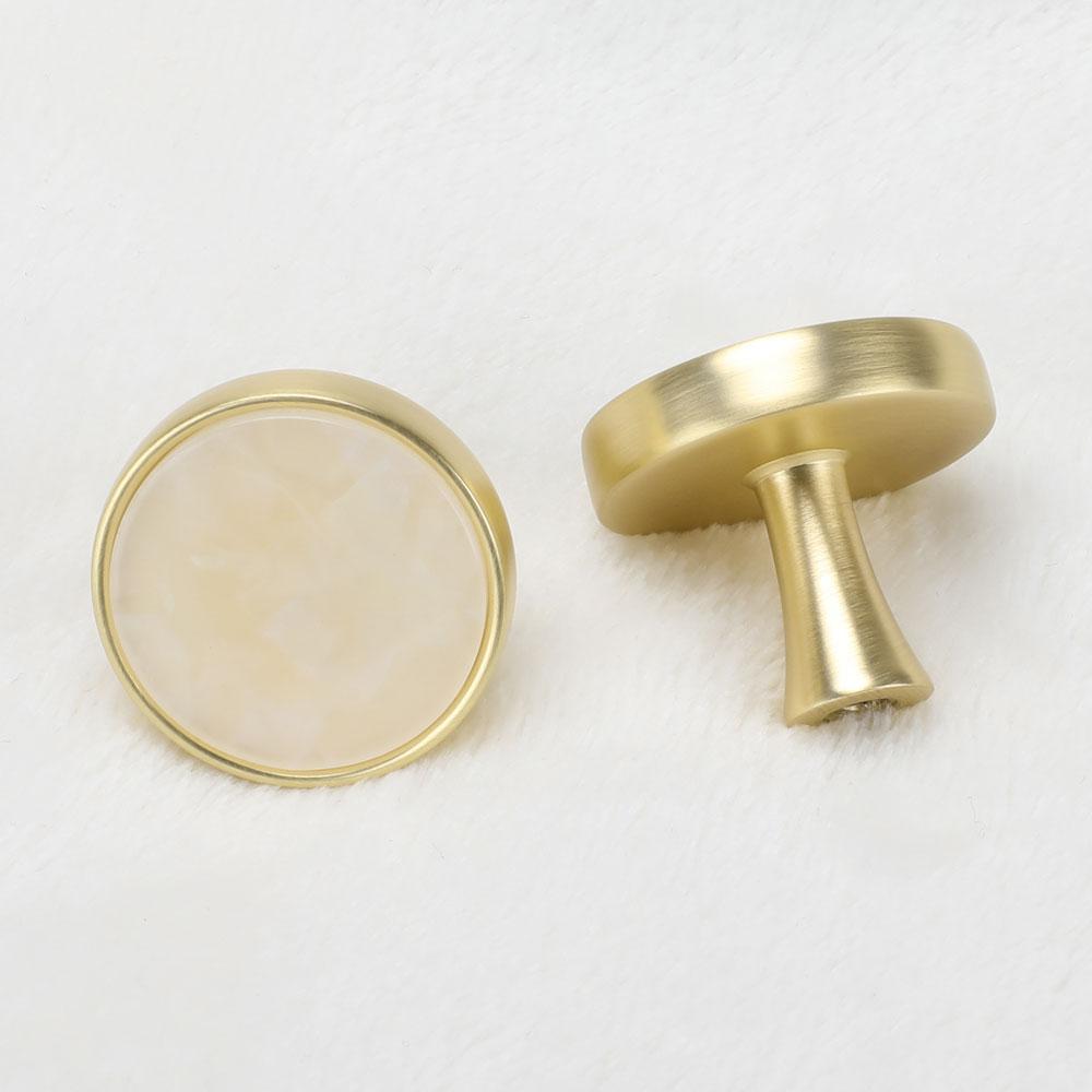 30 Pack Brushed Gold Round Dresser Knobs for Kitchen (LS6214PS) -Homdiy