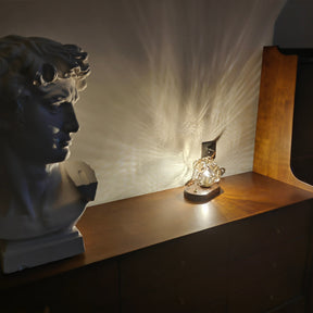 Creative Ice Stone Glass Bedroom Table Lamp -Homdiy