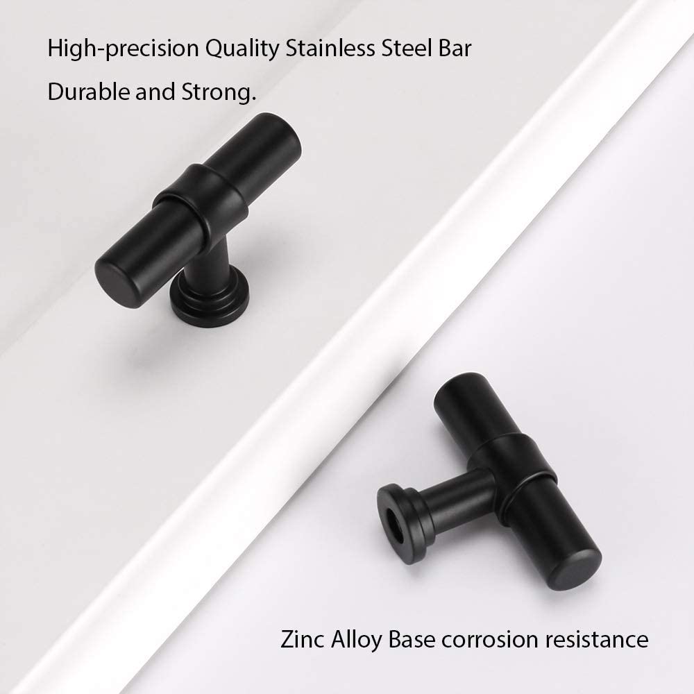 6 Pack Black Cabinet Drawer Pull And knob Euro Style (LST18BK) -Homdiy