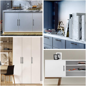 12 pack Modern Mattle Black Cabinet Door Handles for Kitchen (LST18BK) -Homdiy