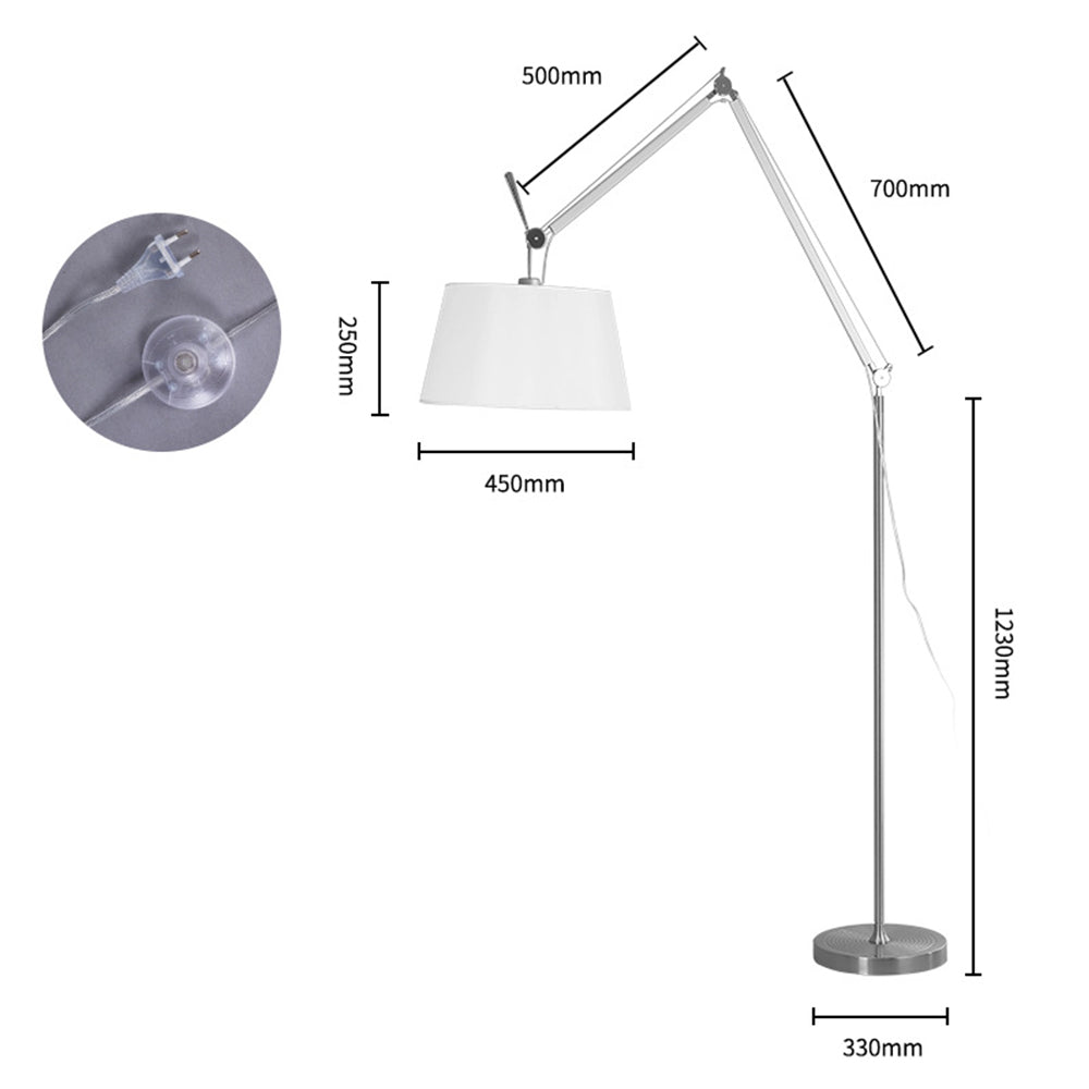 Designer Industrial Chrome Floor Lamp -Homdiy