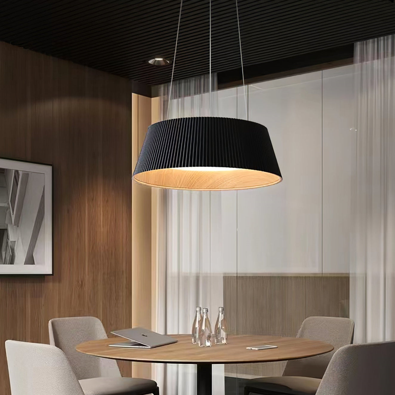 Modern Ribbed Kitchen Pendant Light Fixtures -Homdiy