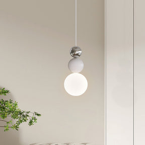 White Glass Pendant Light for Bedroom Bedside -Homdiy