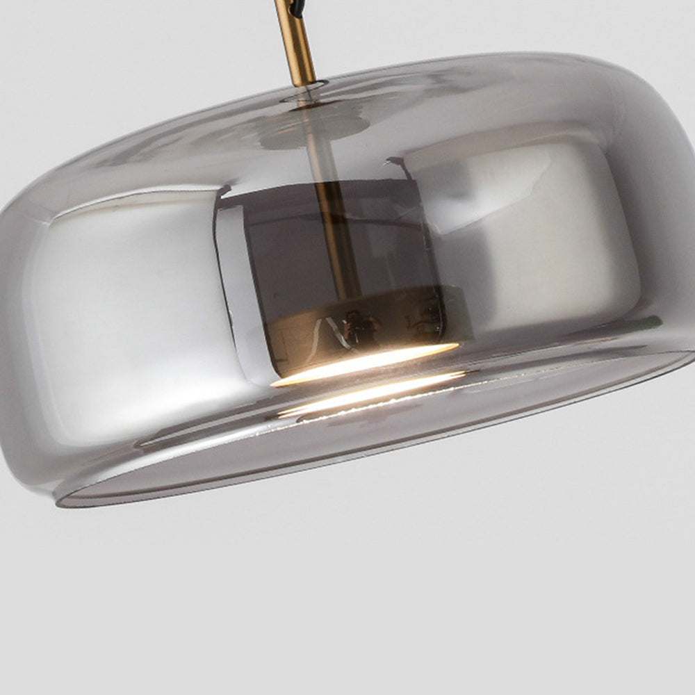 Modern Rounded Smoked Glass LED Pendant Light -Homdiy