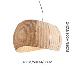 Natural Rattan Pendant Lampshade Wicker Hanging Light -Homdiy