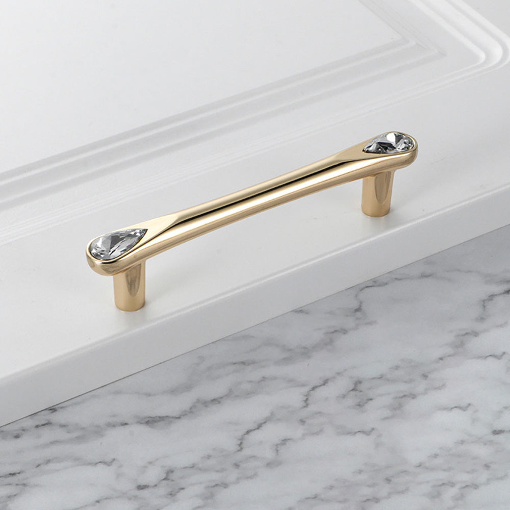 Homdiy Crystal Gold Cabinet Pull Cabinet Handles Dresser Pulls for