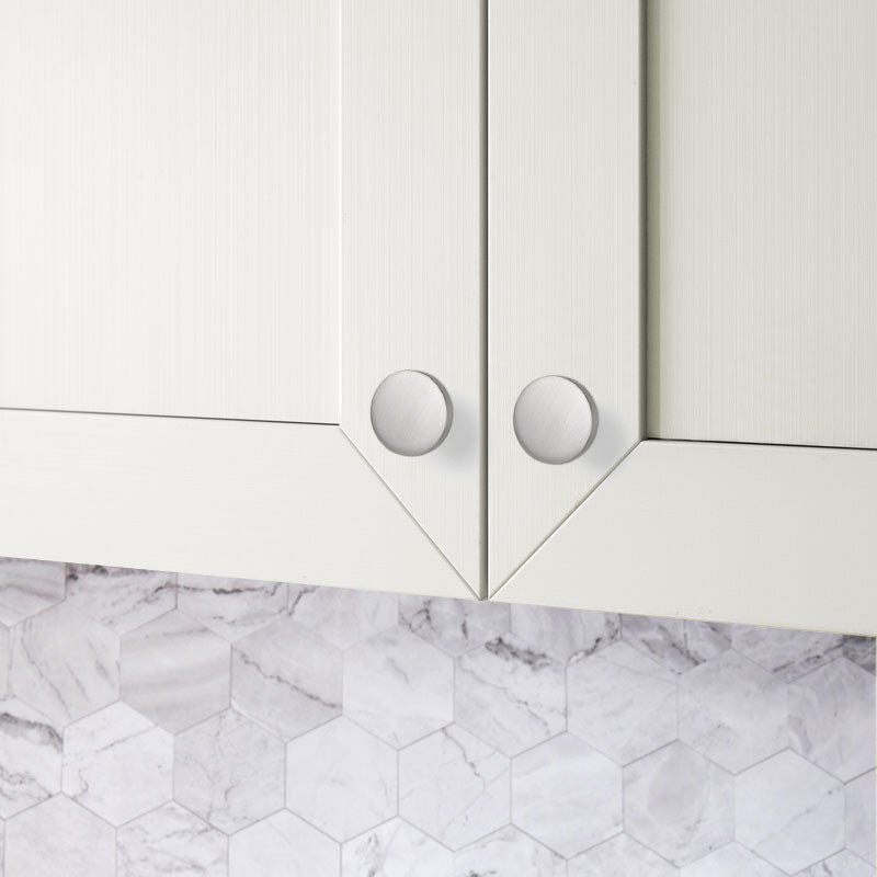 30 Pack Modern Cabinet Knobs Brushed Nickel Round Kitchen Drawer Door Handles(LS5310SNB) -Homdiy