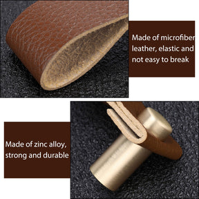 20 Pack Modern  Leather Pulls Drawer Door Handles For Bedroom(LS9215GD) -Homdiy