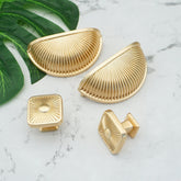 Semicircle Gold Dresser Knobs Cabinet Pulls Handles -Homdiy